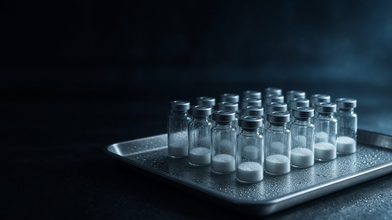 Sealed oil-solution vials in the EU dispatch warehouse before stealth packing.