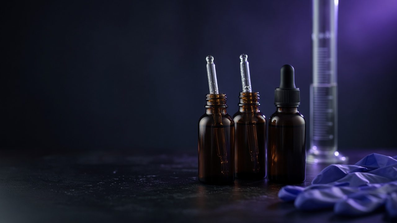 Sealed oil-solution vials in the EU dispatch warehouse before stealth packing.
